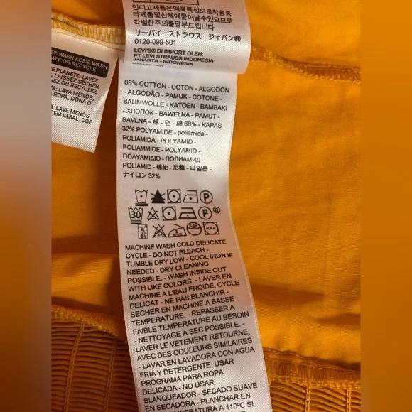 Levi’s Junie Mutton Sleeve Cotton Blend Blouse In Old Gold Size X-LARGE - Picture 9 of 11